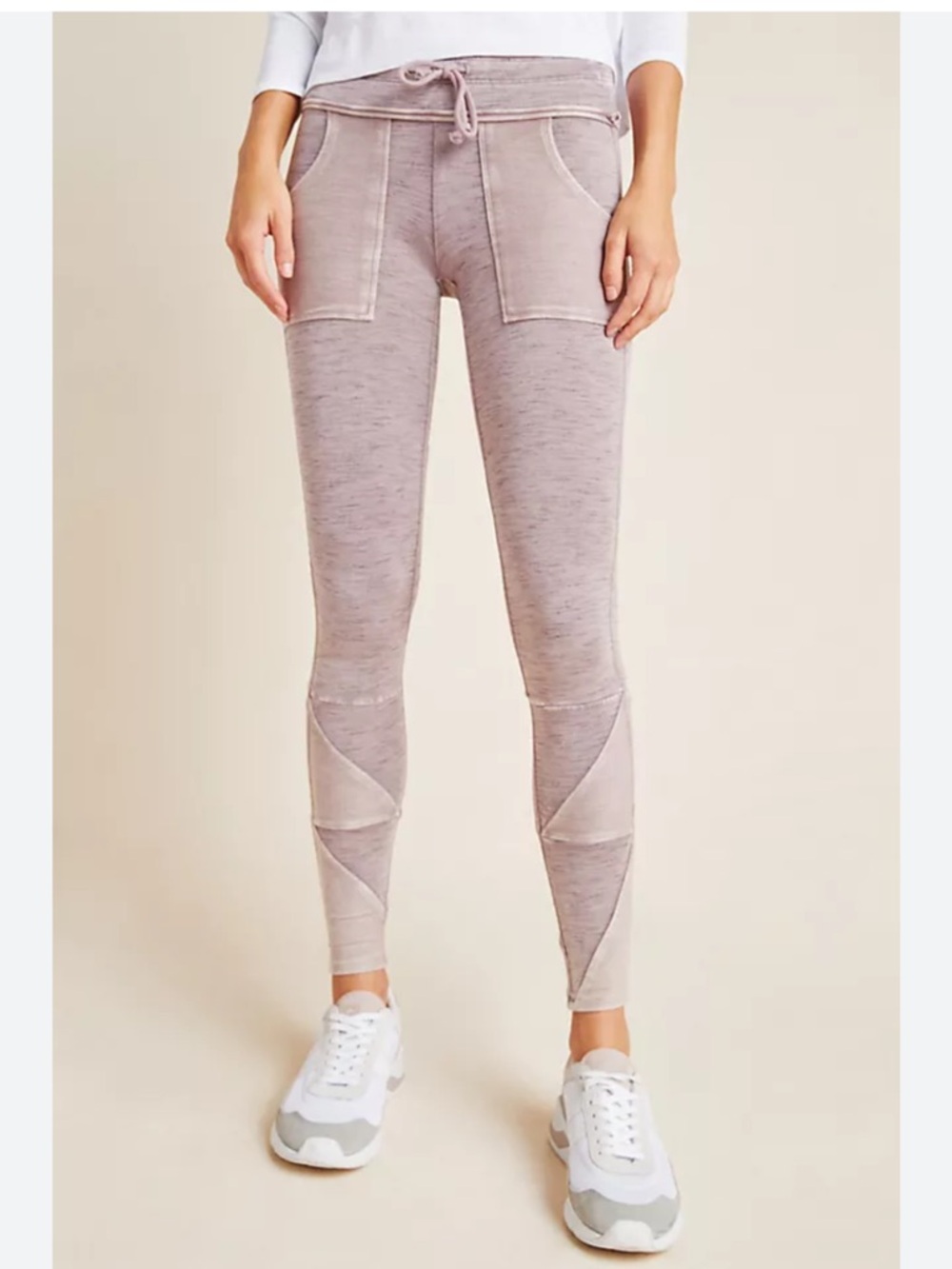 Free People Movement Kyoto Rose Pink Knit‎ Jogger Pants size L NWT